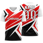 Custom Red Black Team Soccer Jersey