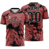Custom Red Leaves Team Soccer Jersey