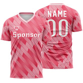 Custom Pink Strip Team Soccer Jersey