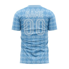 Custom Blue Checkerboard Team Soccer Jersey