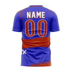 Custom Blue Red Strokes Team Soccer Jersey