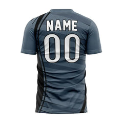 Custom Grey Stripes Team Soccer Jersey