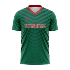 Custom Green Chevron Mexico Soccer Jersey