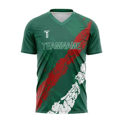 Custom Green Red-White Mexico Soccer Jersey