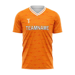 Custom Orange Maze Team Soccer Jersey