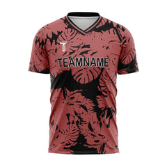 Custom Red Leaves Team Soccer Jersey