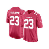 Custom Raspberry-White Authentic Football Jersey