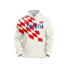 Custom Croatia Loose-Fit Pullover Hoodie Sweatshirt
