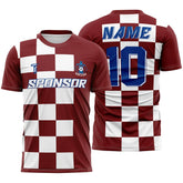 Checkerboard Split Custom Team Soccer Jersey