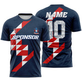 Checkered Blue Custom Team Soccer Jersey