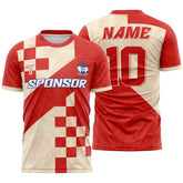 Checkered Leaves Custom Team Soccer Jersey