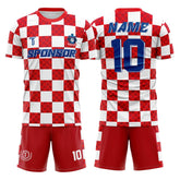 Checkerboard Custom Team Soccer Jersey Uniform Set