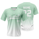 Mint Gradient Pinstripe Custom Two-Button Baseball Jersey
