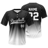 Black Gradient Pinstripe Custom Two-Button Baseball Jersey