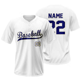 Blue Gold Custom Two-Button Baseball Jersey