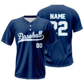 ST Patrick's Blue Custom Two-Button Baseball Jersey