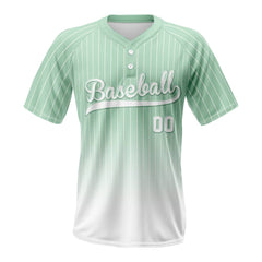 Mint Gradient Pinstripe Custom Two-Button Baseball Jersey