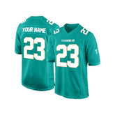 Custom Teal-White Authentic Football Jersey