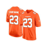 Custom Tangerine-White Authentic Football Jersey
