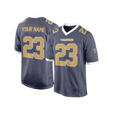 Custom Stone-Khaki Authentic Football Jersey