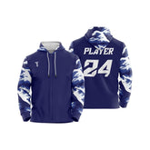 Custom Waves Loose Fit Zipper Cardigan Hoodie Sweatshirt