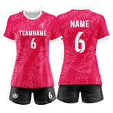 Custom Rose Radial Women's Volleyball Jersey Set