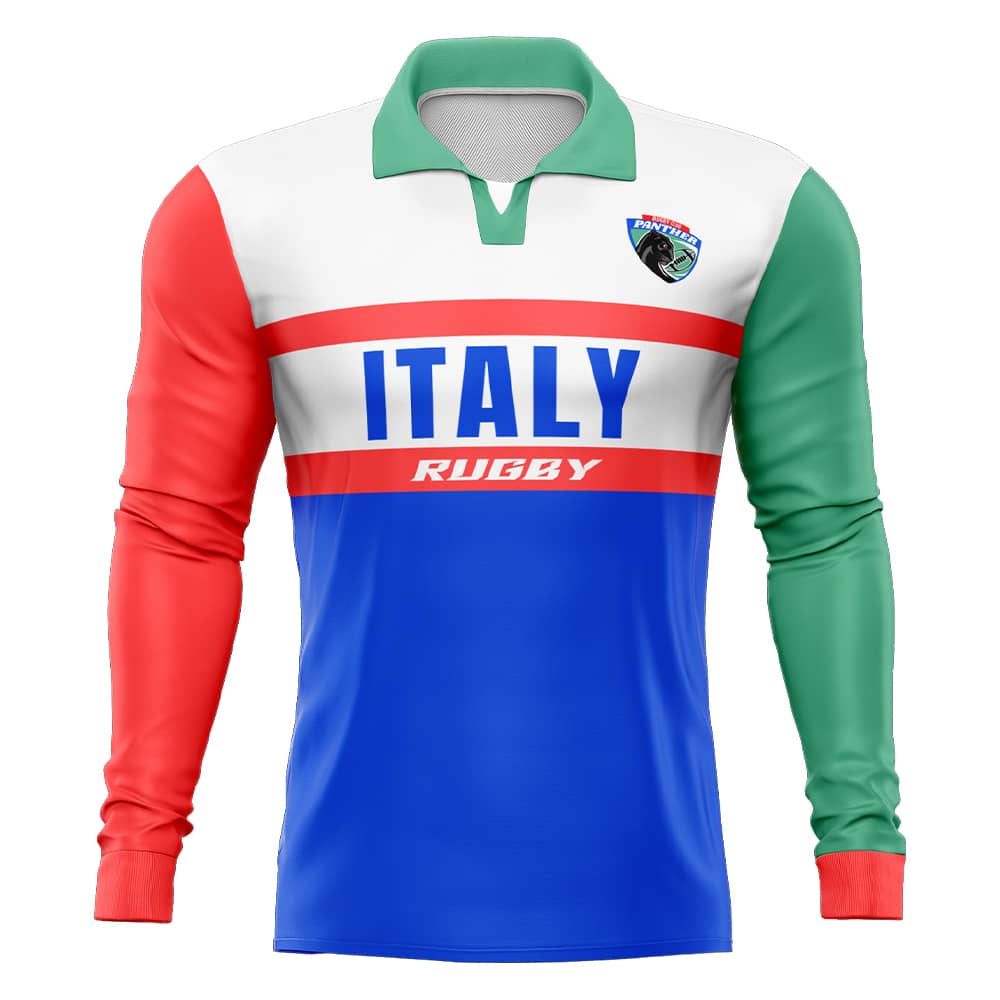 Custom Italy Long Sleeve Rugby Social Jersey