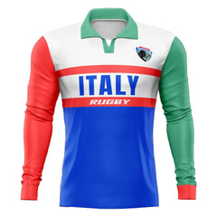 Custom Italy Long Sleeve Rugby Social Jersey