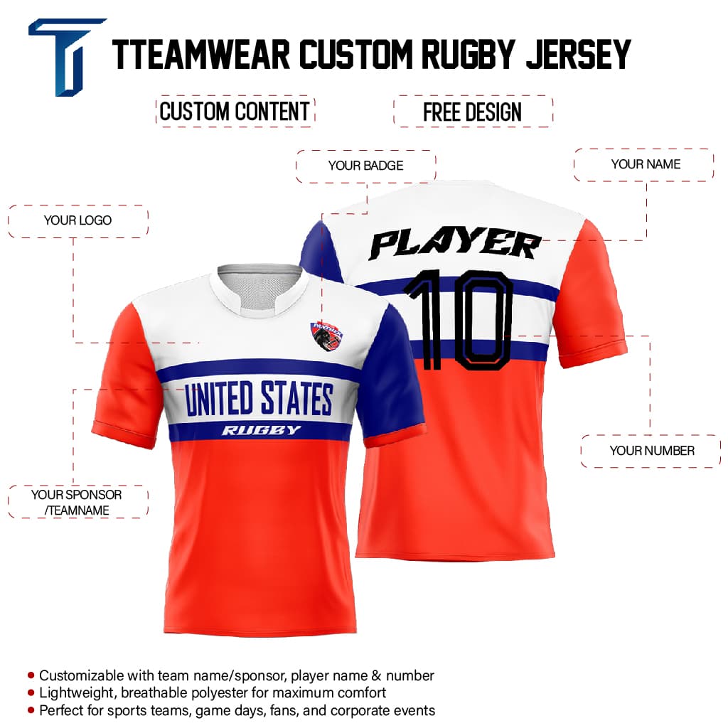 Custom USA Pro Match Rugby Jersey