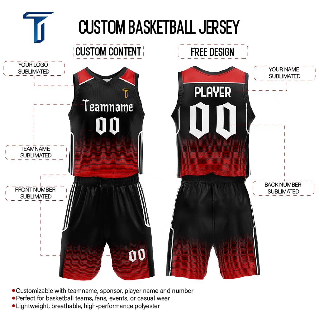 Custom Crimson Adult Youth Basketball Jersey Set