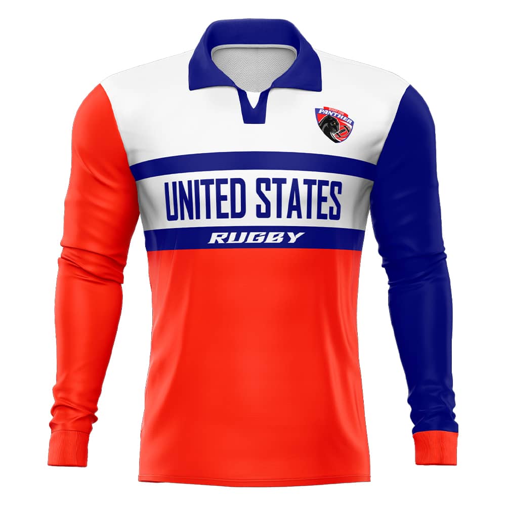 Custom USA Long Sleeve Rugby Social Jersey