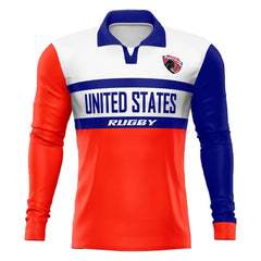 Custom USA Long Sleeve Rugby Social Jersey