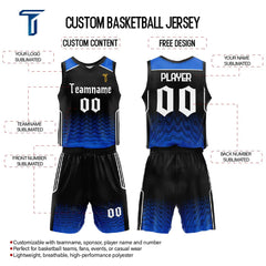 Custom Sapphire Adult Youth Basketball Jersey Set