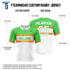 Custom Ireland Pro Match Rugby Jersey