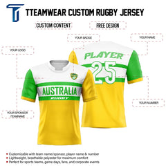 Custom Australia Pro Match Rugby Jersey