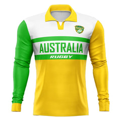 Custom Australia Long Sleeve Rugby Social Jersey