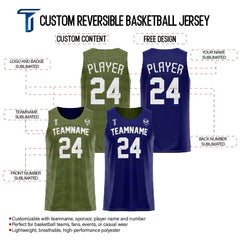 Pickle-Blue Custom Reversible Basketball Jersey