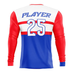 Custom France Long Sleeve Rugby Social Jersey