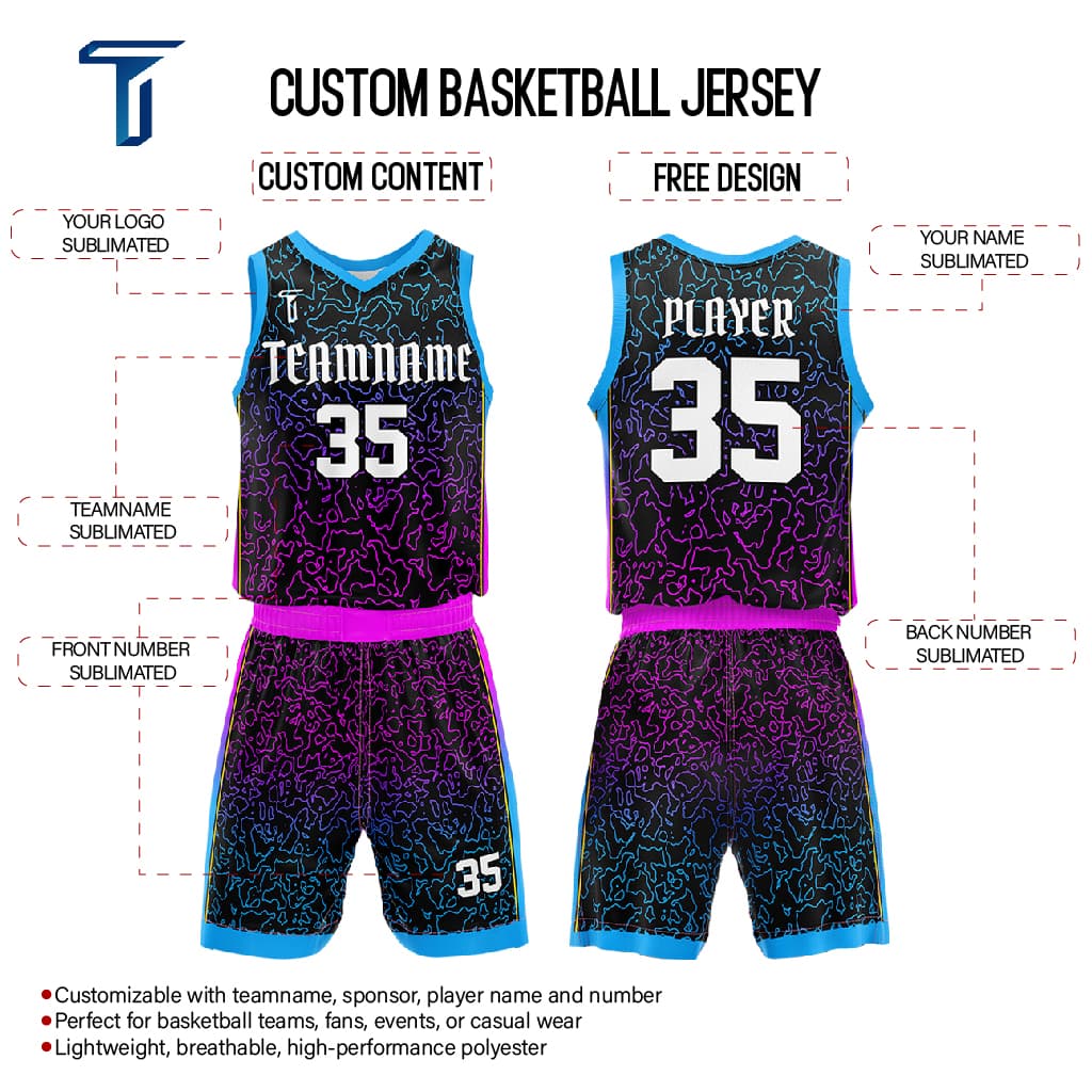 Custom Starburst Adult Youth Basketball Jersey Set