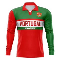 Custom Portugal Long Sleeve Rugby Social Jersey