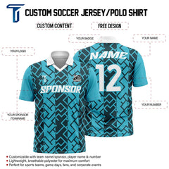 Custom Team Geometric Adult Youth Polo Shirt