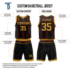 Custom Lava Adult Youth Basketball Jersey Set