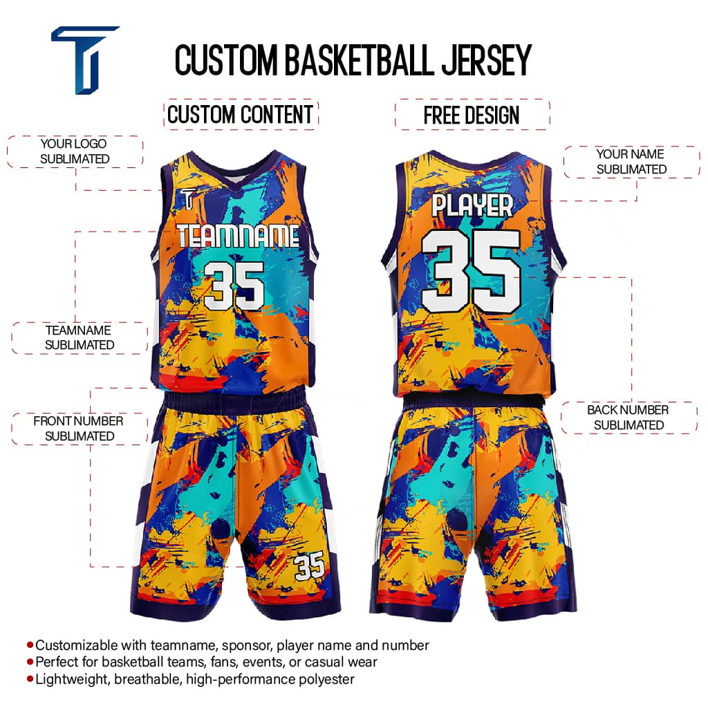 Custom Graffiti Adult Youth Basketball Jersey Set