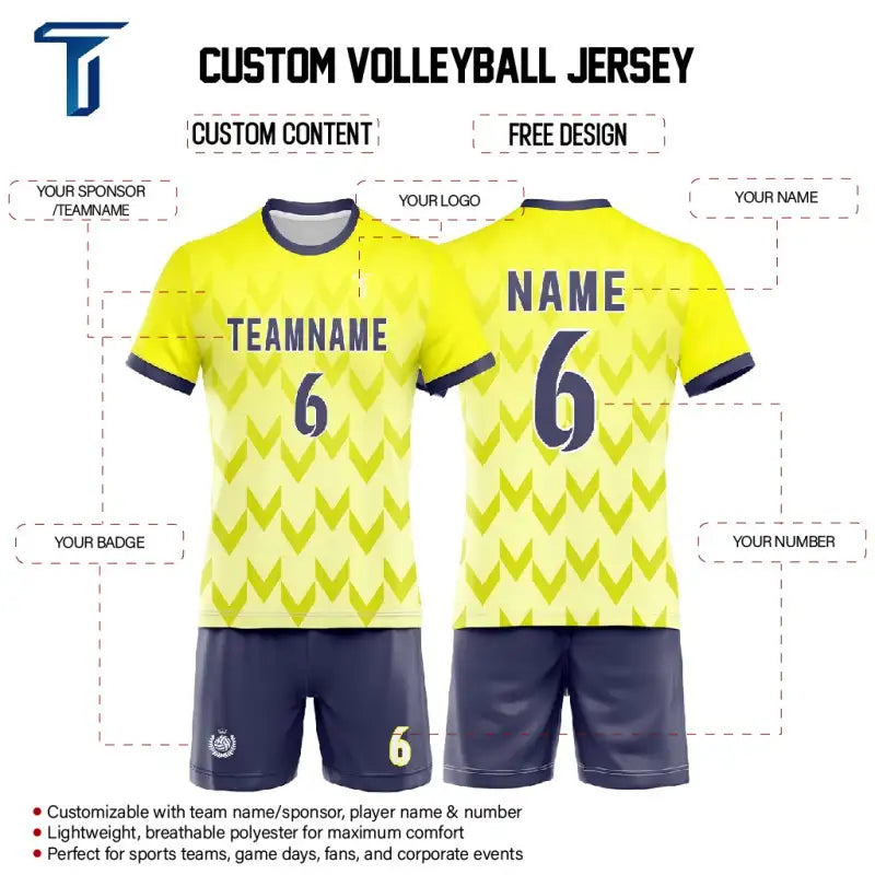 Custom Arrow Gradient Men's Volleyball Jersey Set