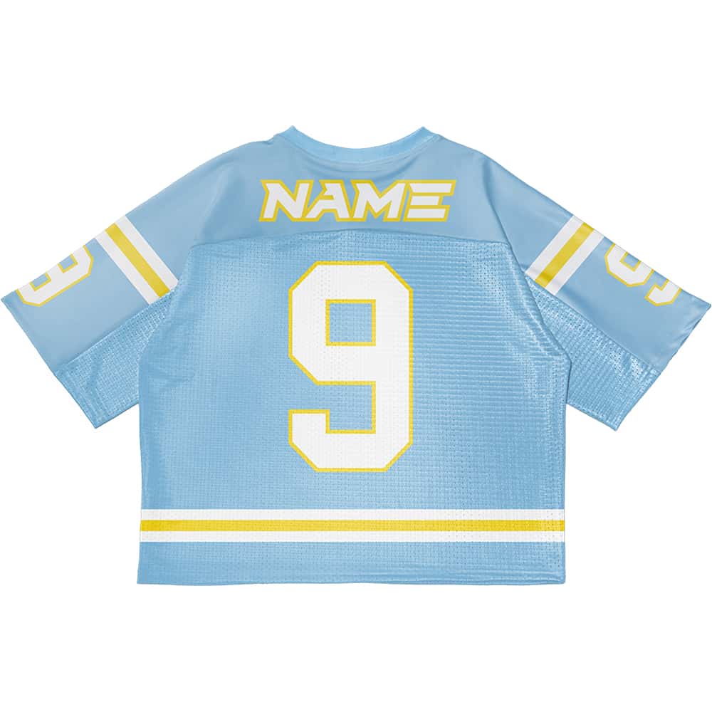 Custom Lemon Yellow Band Oversized Football Jersey Street Fashion T-shirt