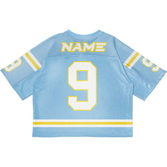 Custom Lemon Yellow Band Oversized Football Jersey Street Fashion T-shirt