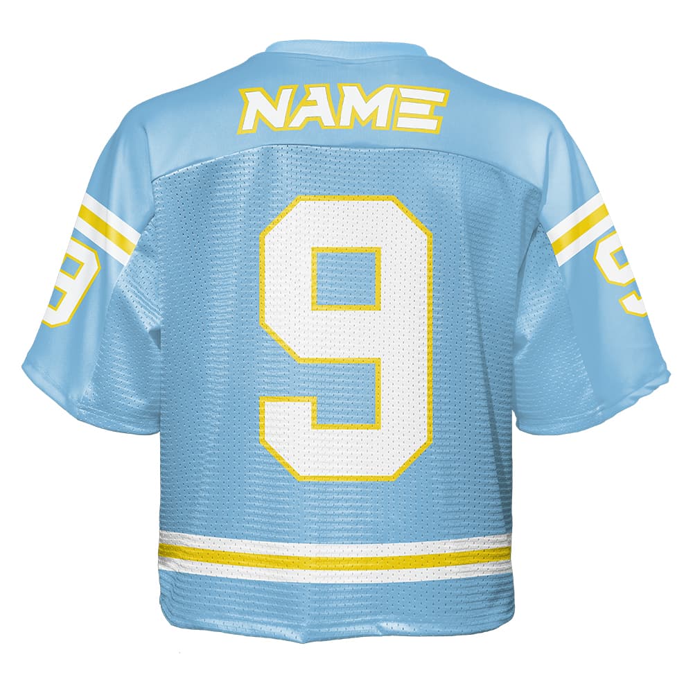 Custom Lemon Yellow Band Oversized Football Jersey Street Fashion T-shirt