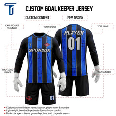 Custom Harbor Stripe Soccer Goalkeeper Jersey Set