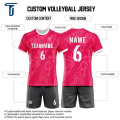 Custom Rose Radial Men's Volleyball Jersey Set