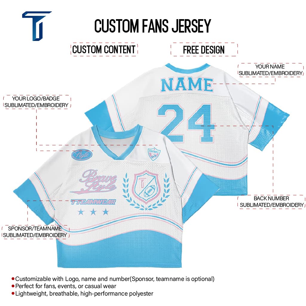 Custom Harbor Oversized Football Jersey Street Fashion T-shirt